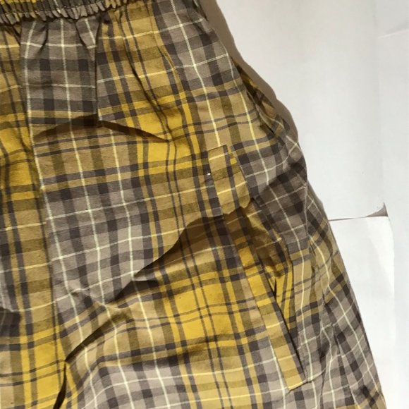 Anthropologie Maeve Mustard Plaid Strapless Dress Size Medium - Picture 3 of 6